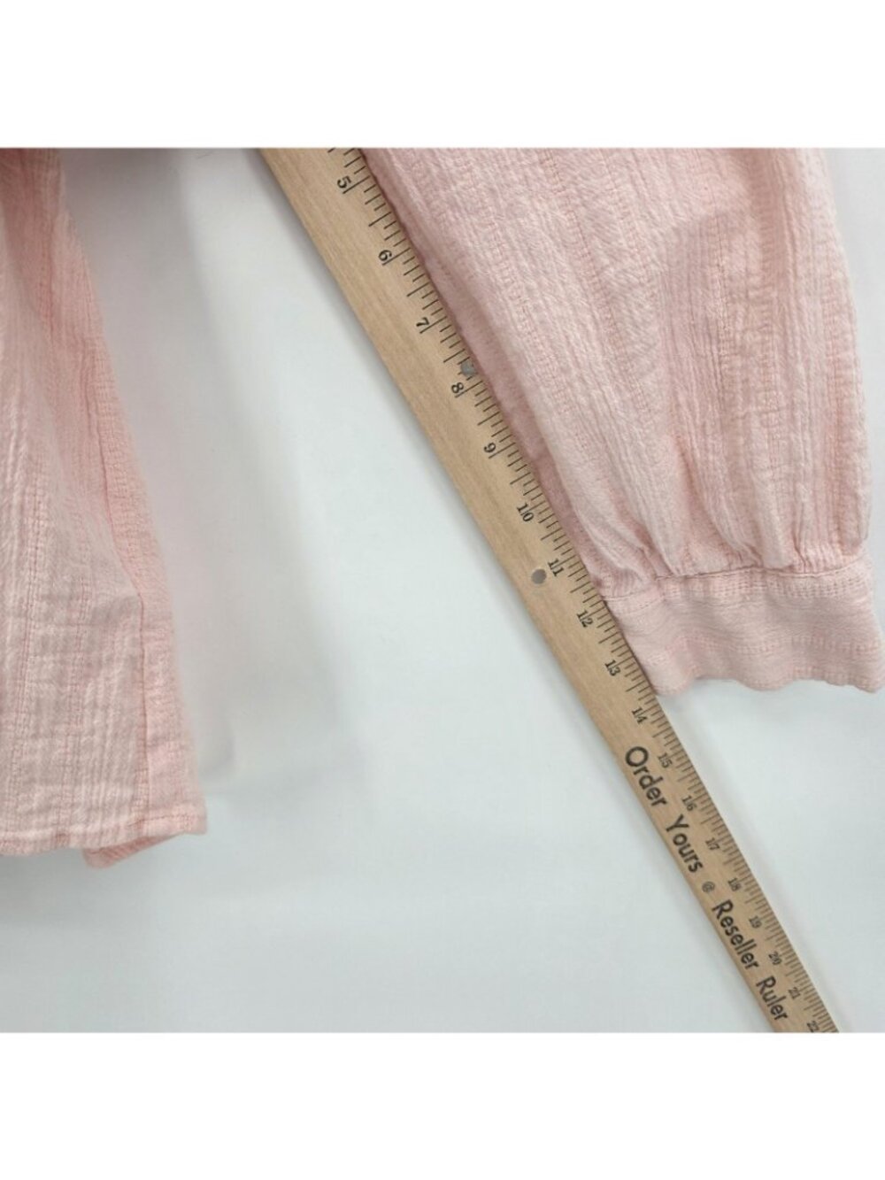Hester & Orchard Top Womens XL Pale Pink Ruffle Cotton Gauze Boho Peasant Office - Picture 10 of 10
